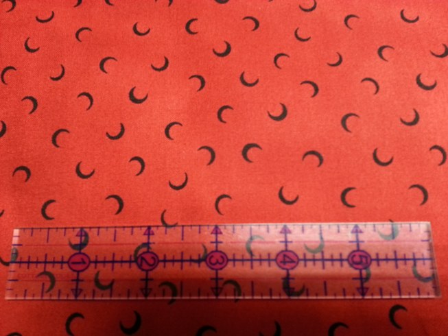 Red with moon slivers-red black moon cotton