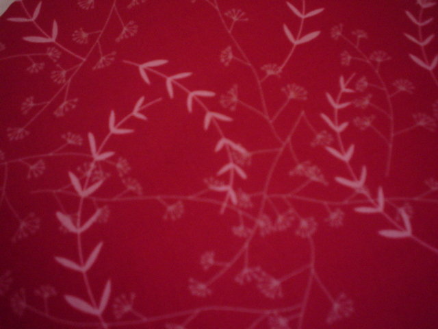 Love Bird Leaves-Cranberry-Riley Blake Designs - Love Birds by My Mind's Eye. 100% cotton.  Pattern C7095 Cranberry -Love Bird Leaves