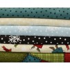 Maywood Winter Folk - flannel, 6 piece flat folds-winter scene, snowmen, patchwork, snow flakes, flannel
 